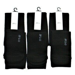 JRP Men's Knee Length Flat Extra Soft Cotton Knit Dress Socks 3 Pack Black